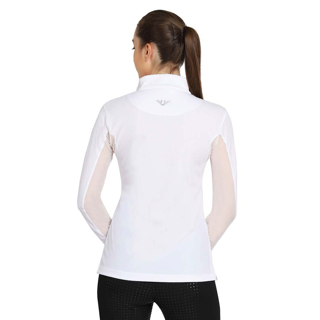 TuffRider Ladies Ventilated Technical Shirt White Medium-Riding Shirts-Consignment-Evolution Equestrian Co.