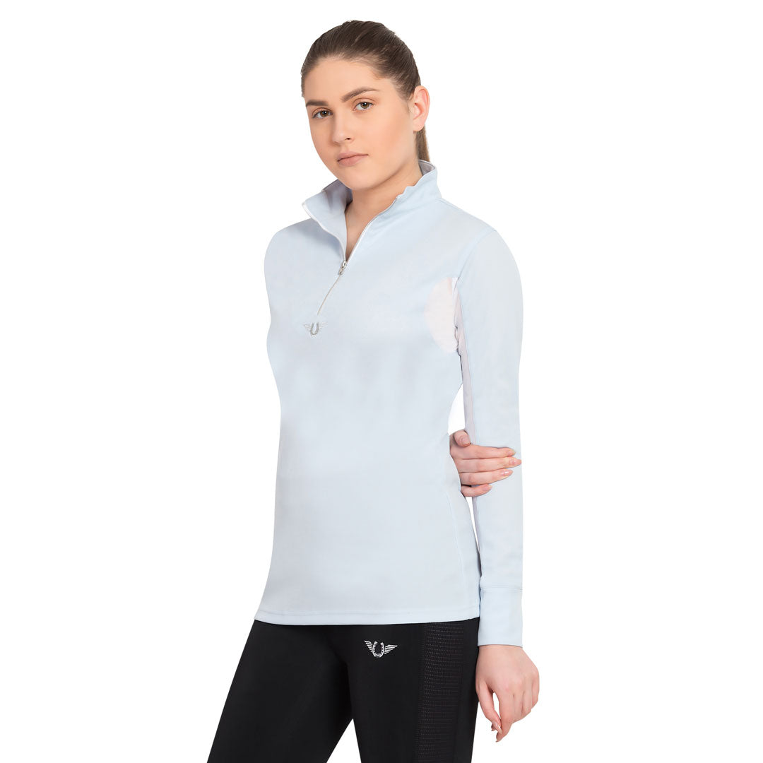 TuffRider Ladies Ventilated Technical Shirt White Medium-Riding Shirts-Consignment-Evolution Equestrian Co.