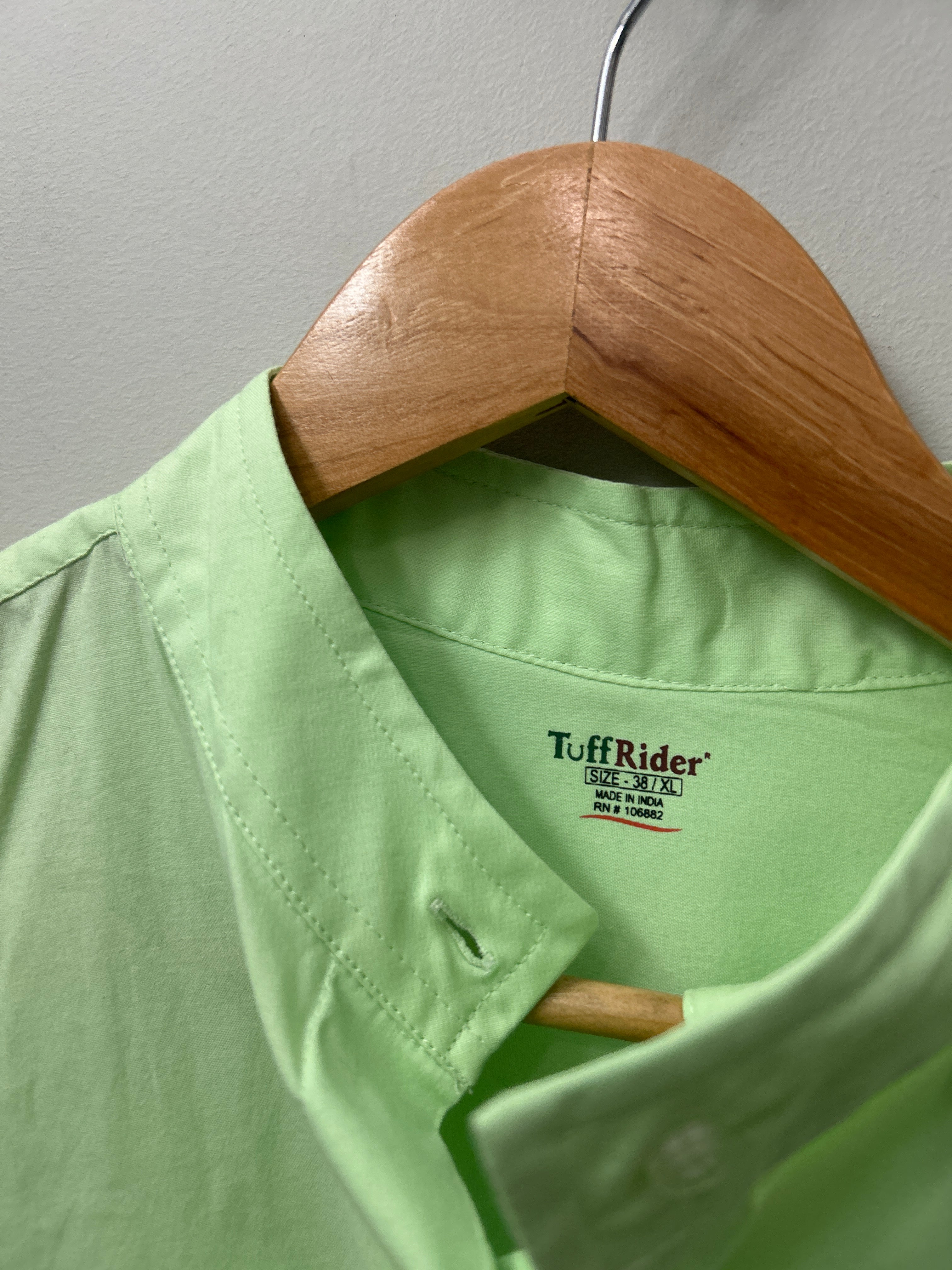 TuffRider Short Sleeve Green Shirt XL-Show Shirts-Consignment-Evolution Equestrian Co.