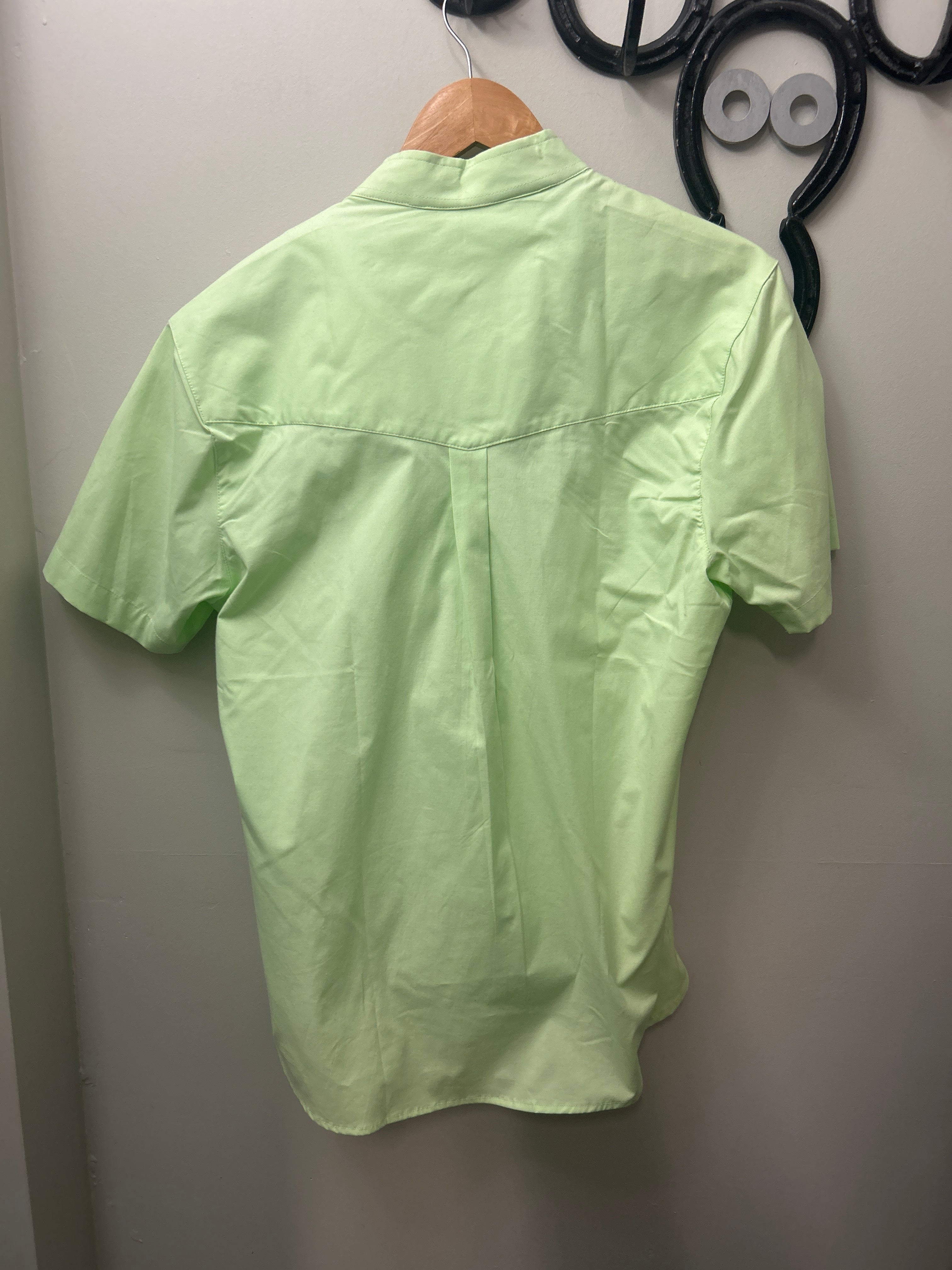 TuffRider Short Sleeve Green Shirt XL-Show Shirts-Consignment-Evolution Equestrian Co.
