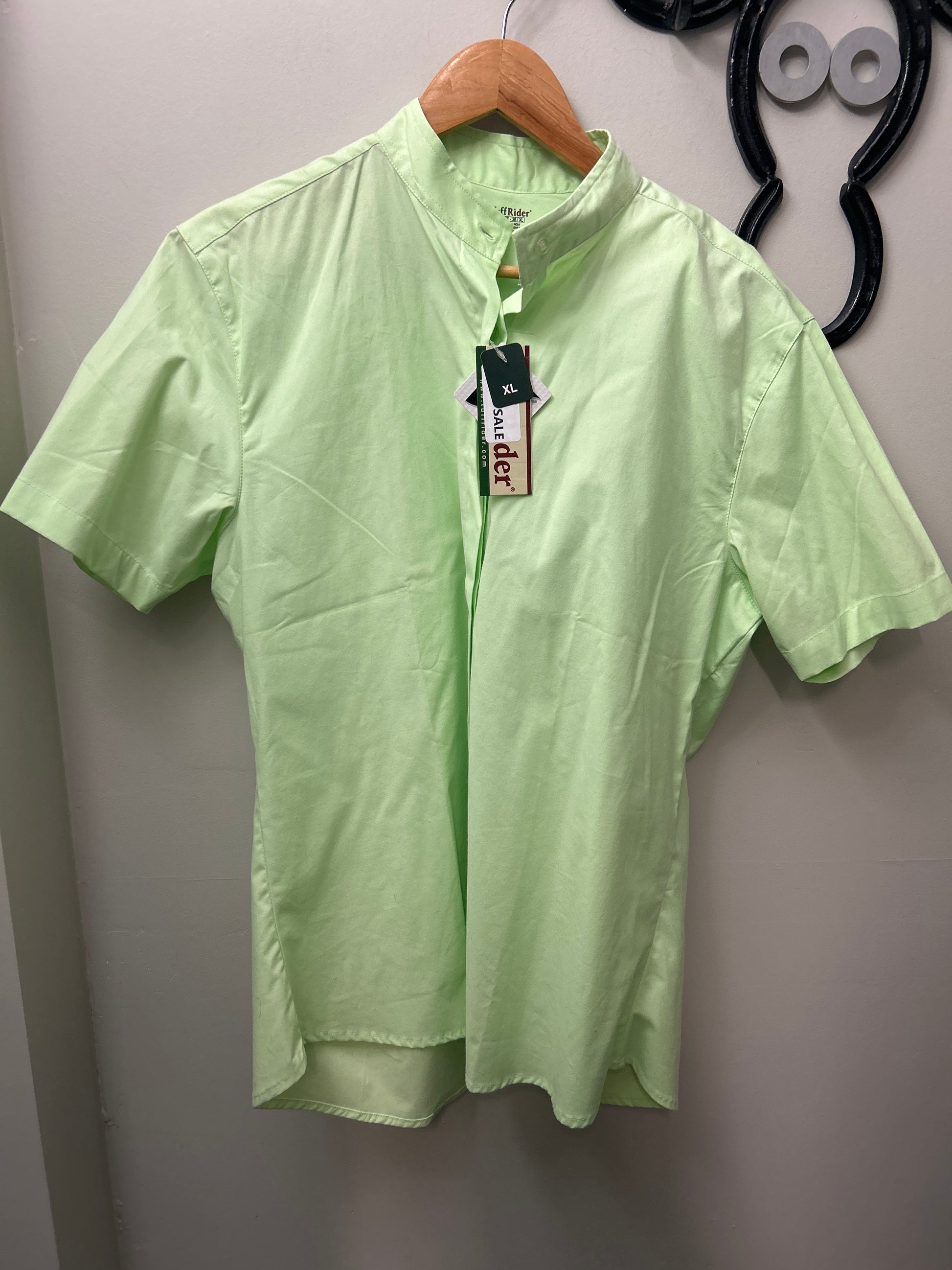 TuffRider Short Sleeve Green Shirt XL-Show Shirts-Consignment-Evolution Equestrian Co.