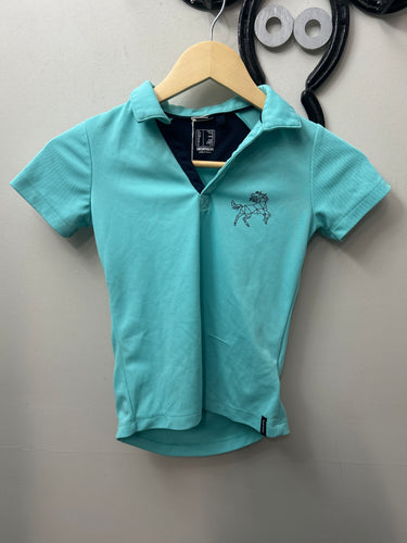 Turquoise Kid's Polo Shirt 8-Riding Shirts-Consignment-Evolution Equestrian Co.