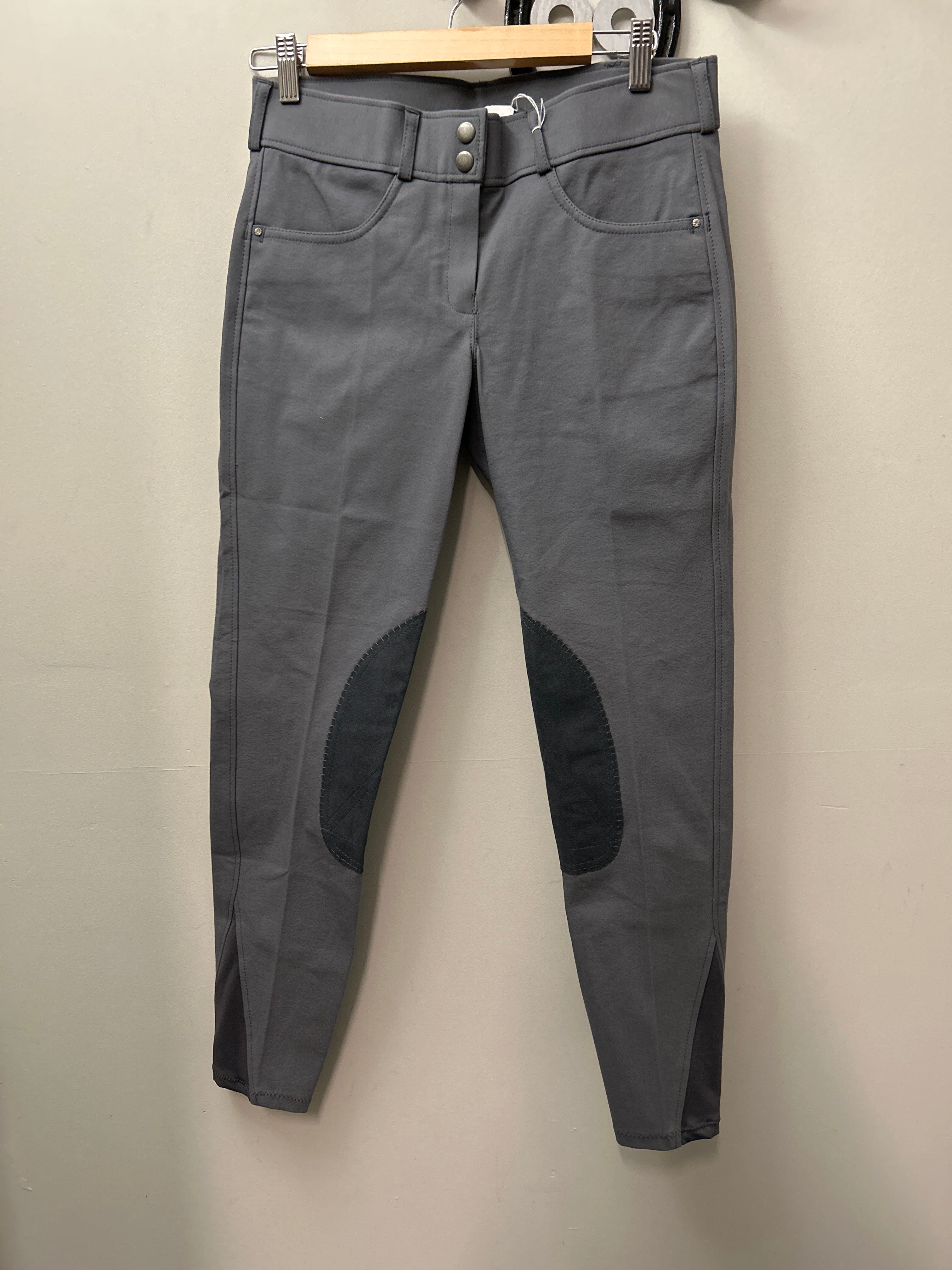 Tuscany Grey Knee Patch Breeches 28-Breeches-Consignment-Evolution Equestrian Co.