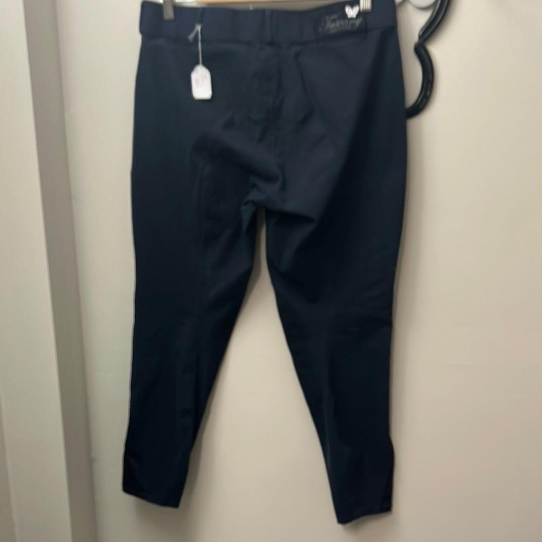 Tuscany Knee Patch Breeches Navy 38-Riding Clothes-Consignment-Evolution Equestrian Co.