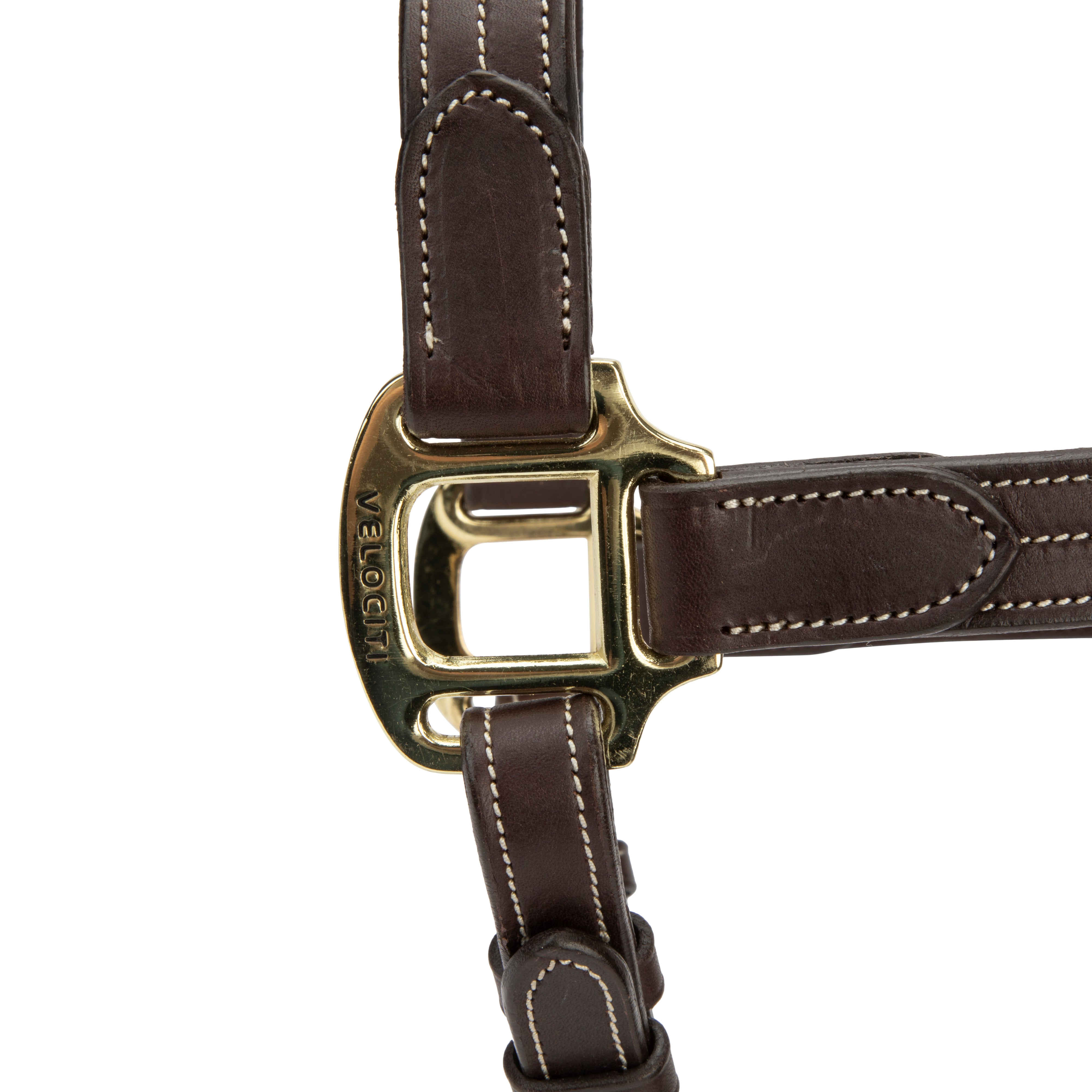 Velociti Lusso Girona Leather Halter-Horse Halters-Pegasus-Havana-Pony-Evolution Equestrian Co.