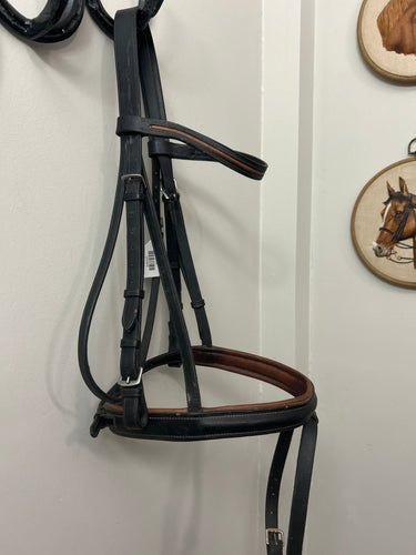 Vintage Kieffer Brown and Black Bridle Full-Bridle-Consignment-Evolution Equestrian Co.