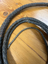 Load image into Gallery viewer, Vintage Leather Bull Whip with Wooden Handle-Home Decor-Consignment-Evolution Equestrian Co.
