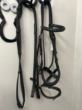 Load image into Gallery viewer, Vintage Stubben Black Snaffle Bridle with Reins-Bridle-Consignment-Evolution Equestrian Co.
