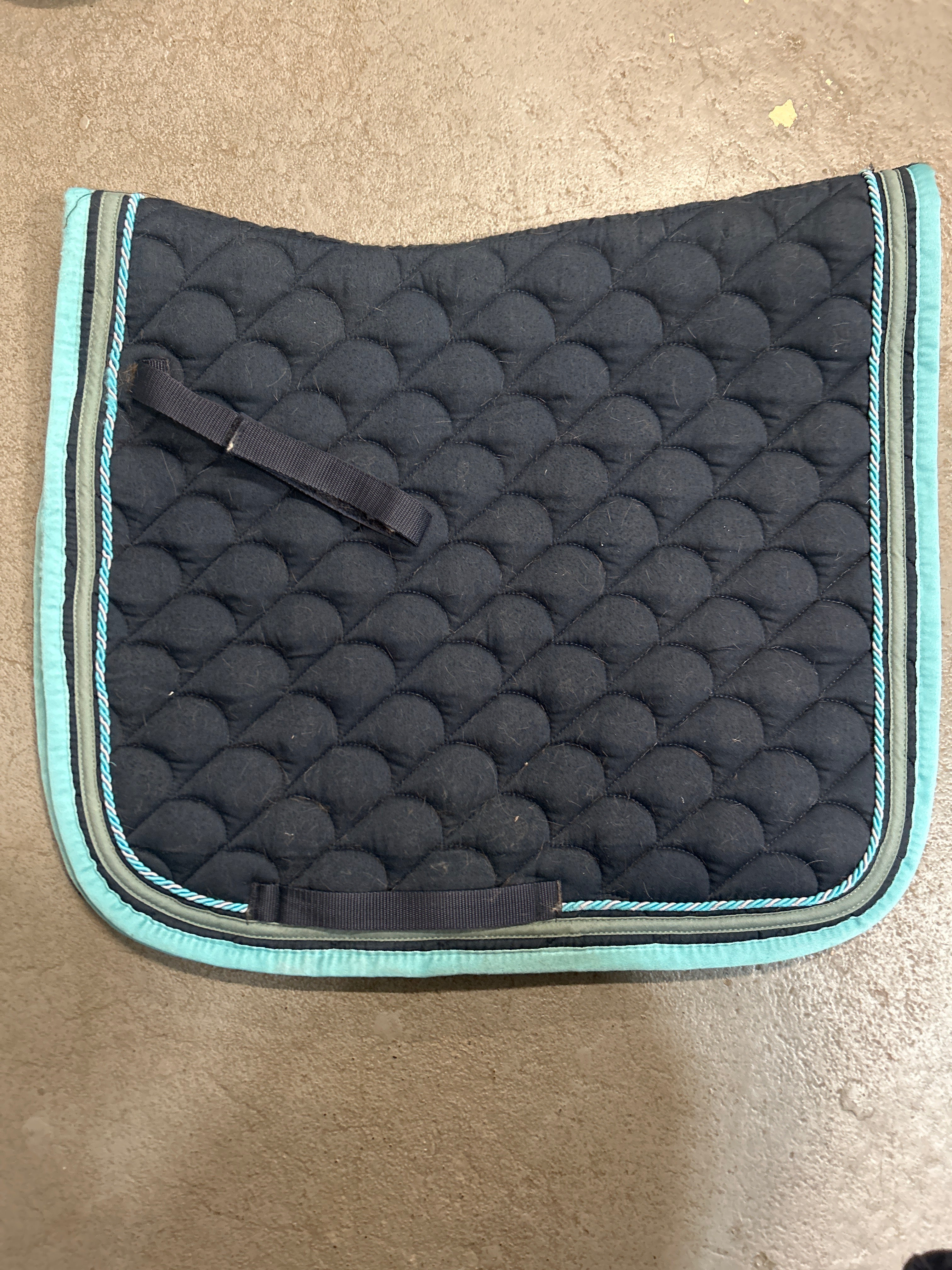 Waldhausen Navy Dressage Saddle Pad with Blue Trims-Dressage Saddle Pad-Consignment-Evolution Equestrian Co.