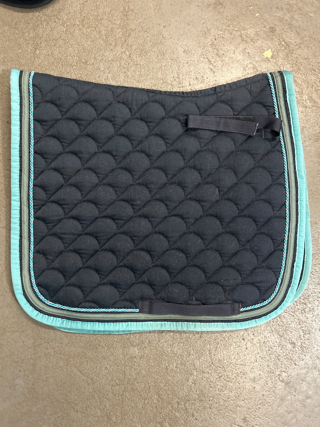Waldhausen Navy Dressage Saddle Pad with Blue Trims-Dressage Saddle Pad-Consignment-Evolution Equestrian Co.