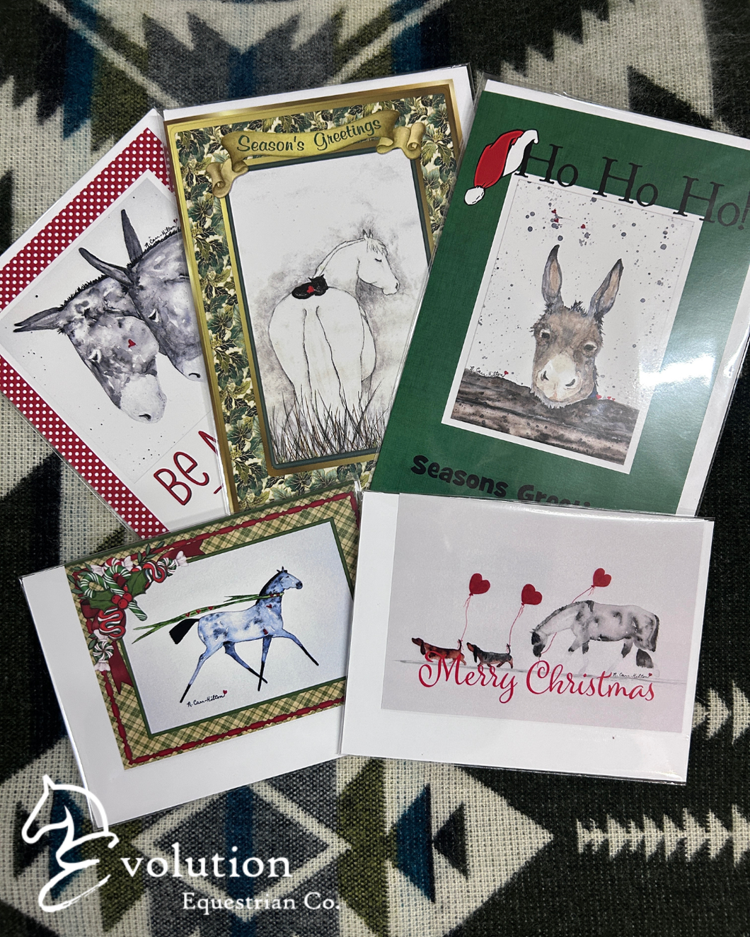 Watercolor Christmas Cards-Christmas-Nancy Carr Hilton-Evolution Equestrian Co.