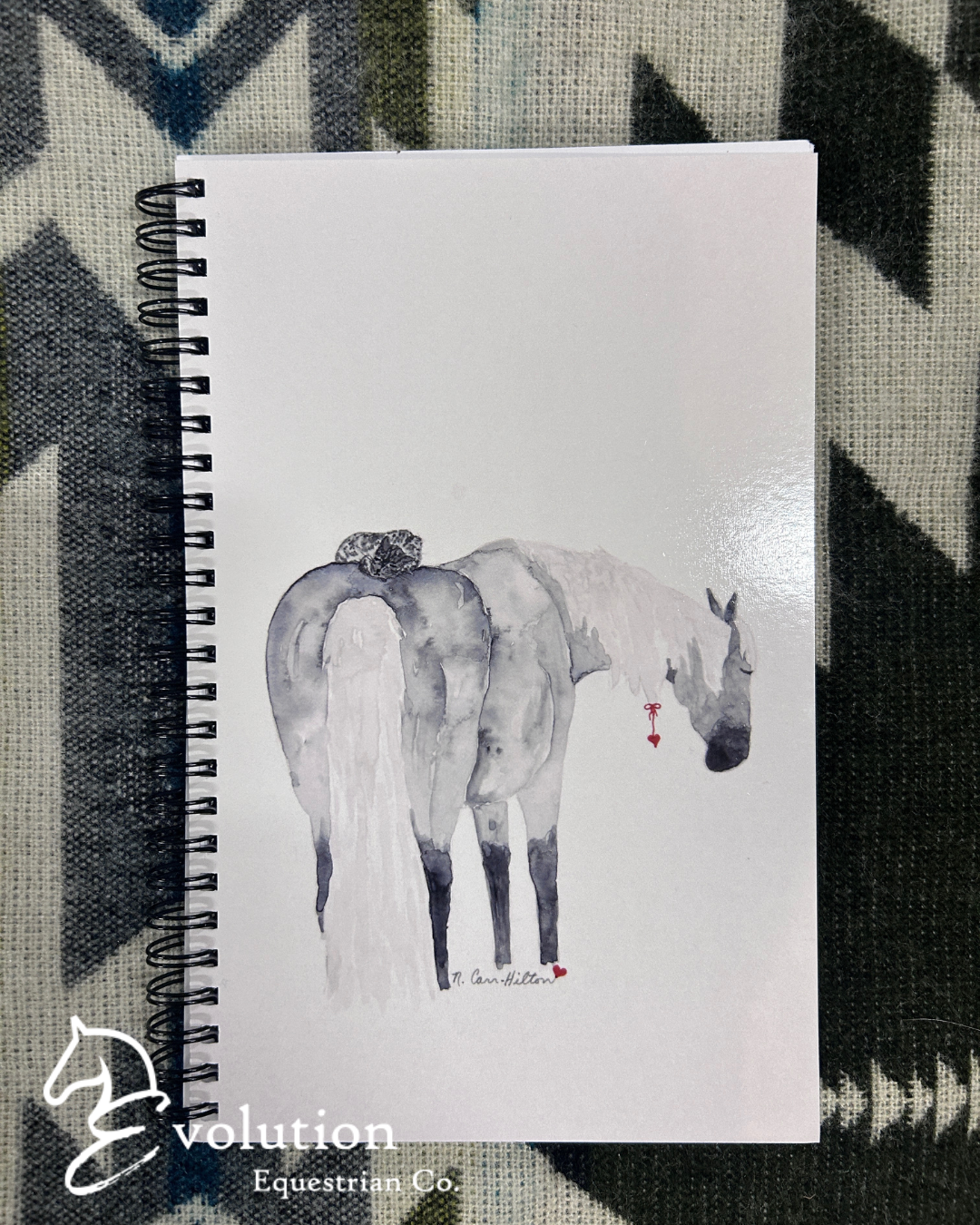 Watercolour Blank Journals-Gift-Nancy Carr Hilton-Horse and Cat-Evolution Equestrian Co.