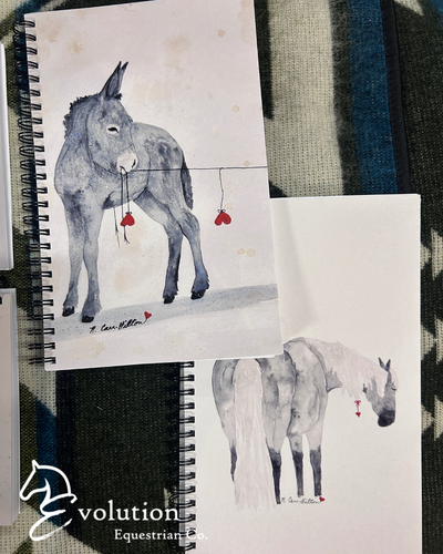Watercolour Blank Journals-Gift-Nancy Carr Hilton-Horse and Cat-Evolution Equestrian Co.