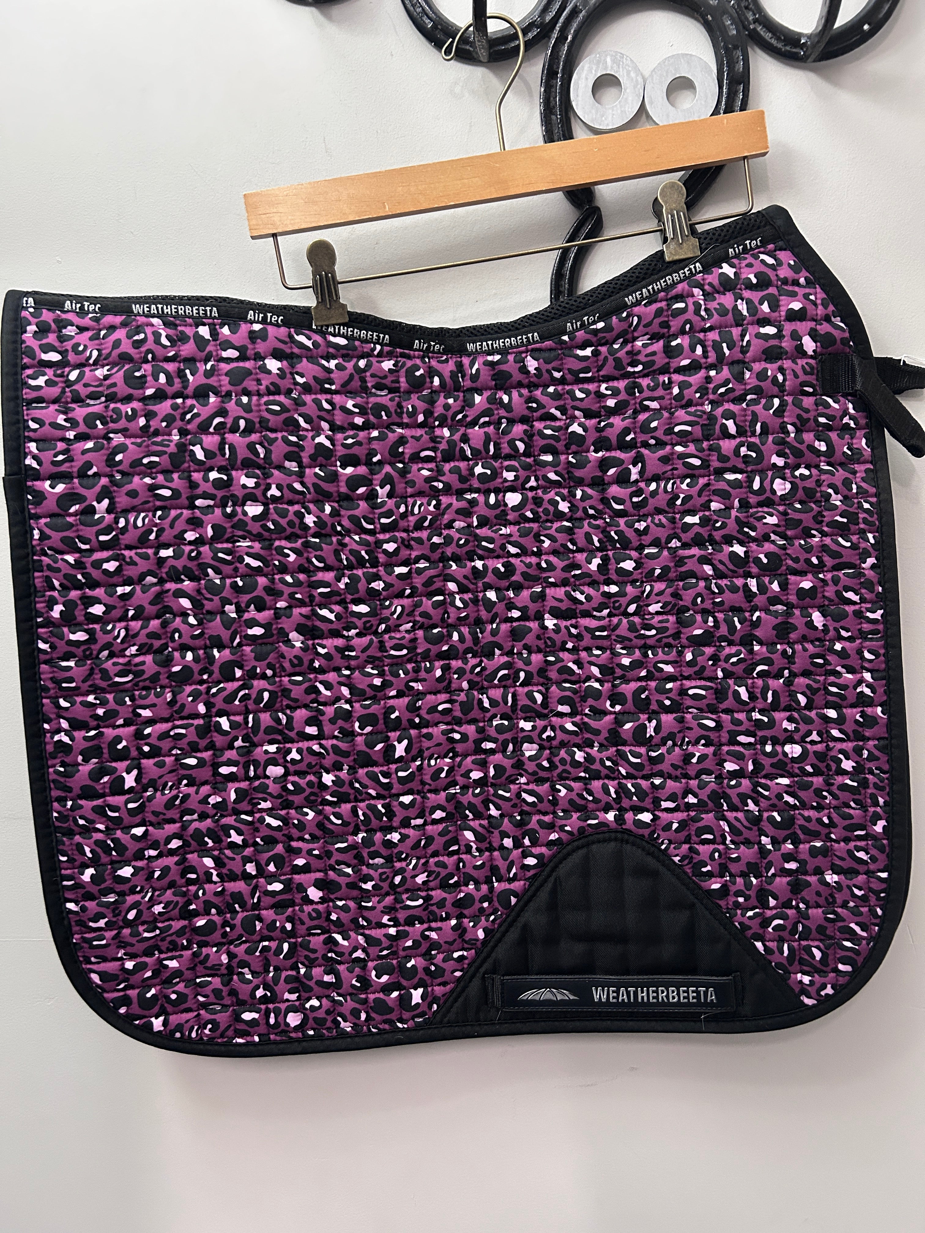Weatherbeeta AirTec Dressage Saddle Pad Puple Leopard-English Saddle Pad-Consignment-Evolution Equestrian Co.
