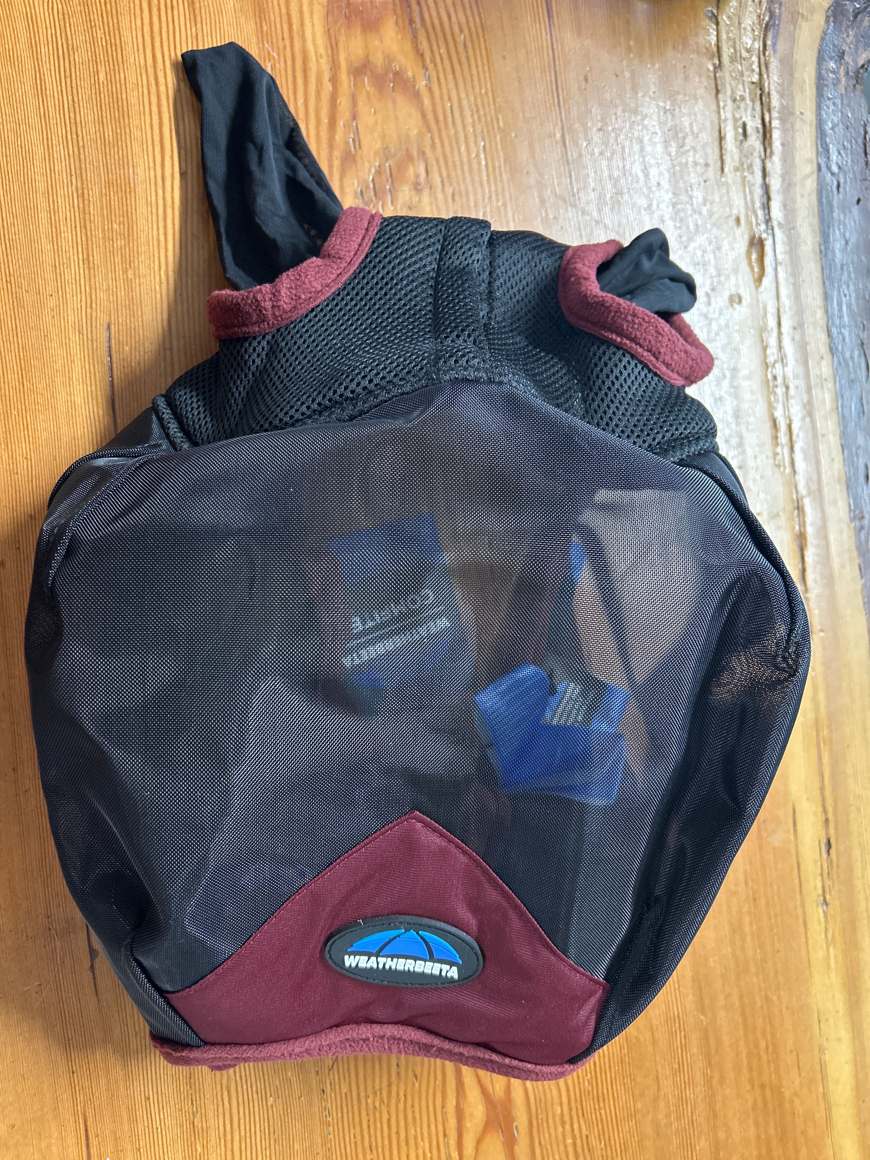 Fine Mesh Fly Mask With Ears Burgundy XXSmall-Fly Mask-Consignment-Evolution Equestrian Co.