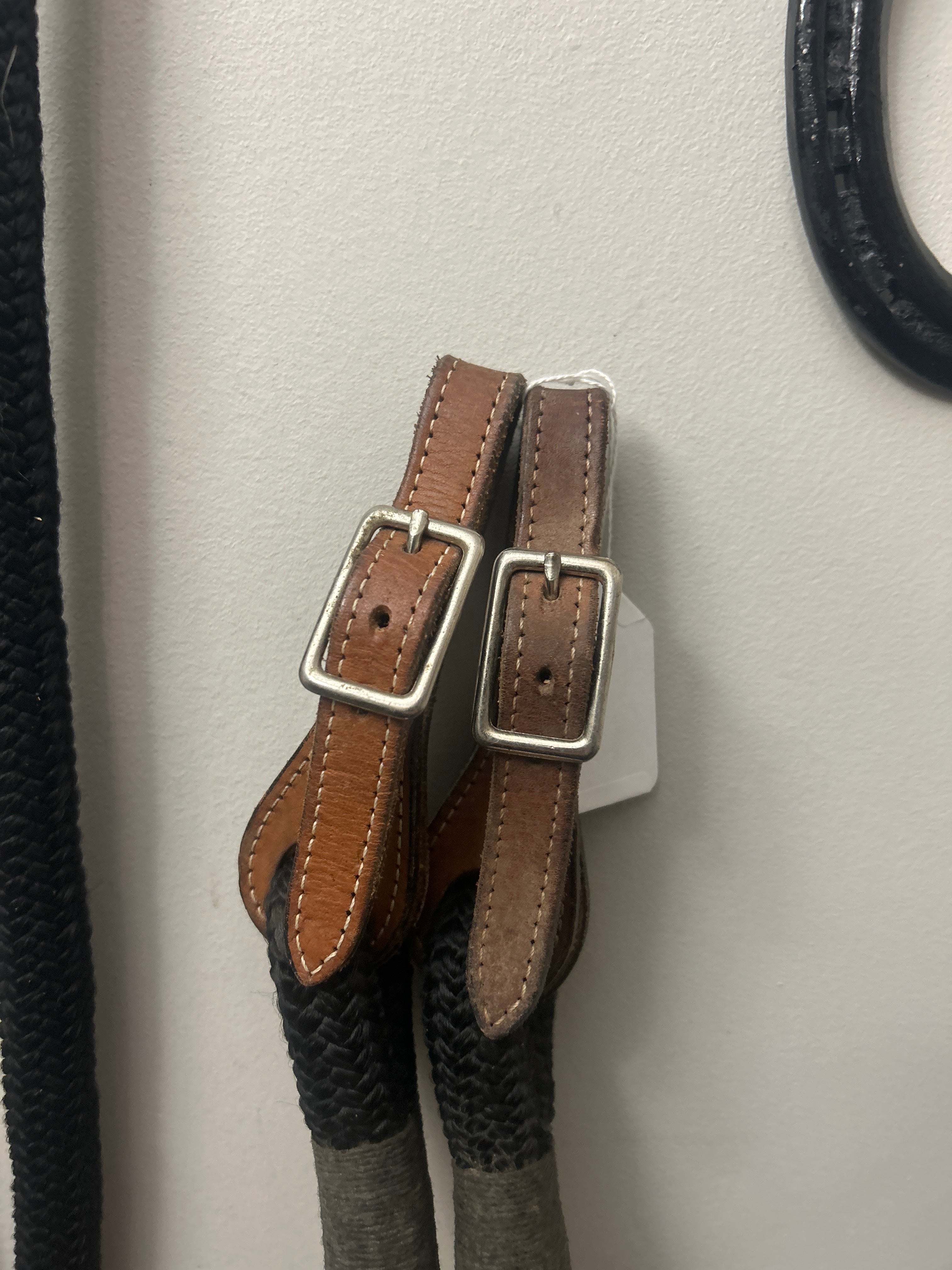 Western Black Rope Reins-Western Reins-Consignment-Evolution Equestrian Co.
