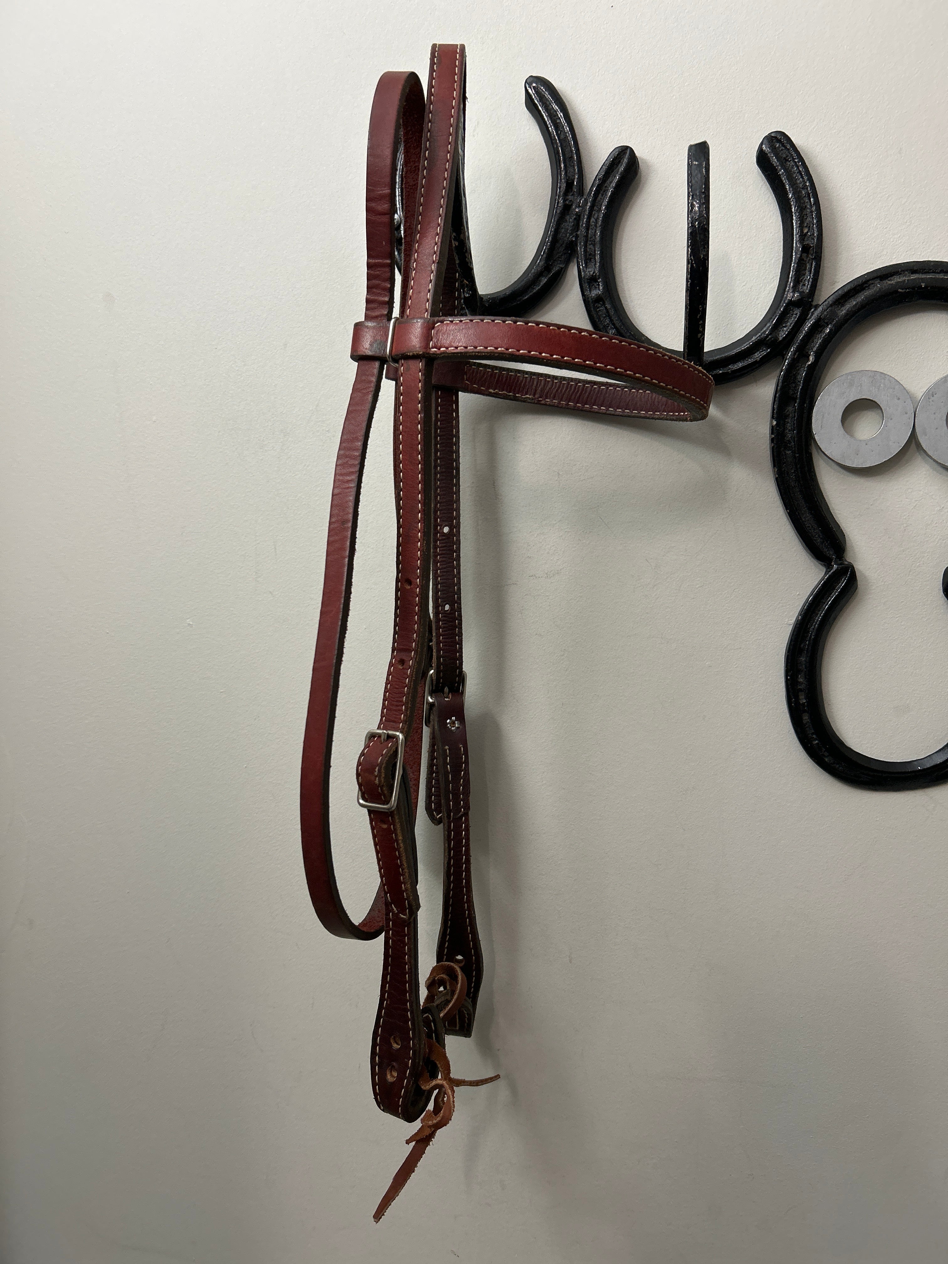 Western Headstall Burgundy Horse Size-Western Headstall-Consignment-Evolution Equestrian Co.