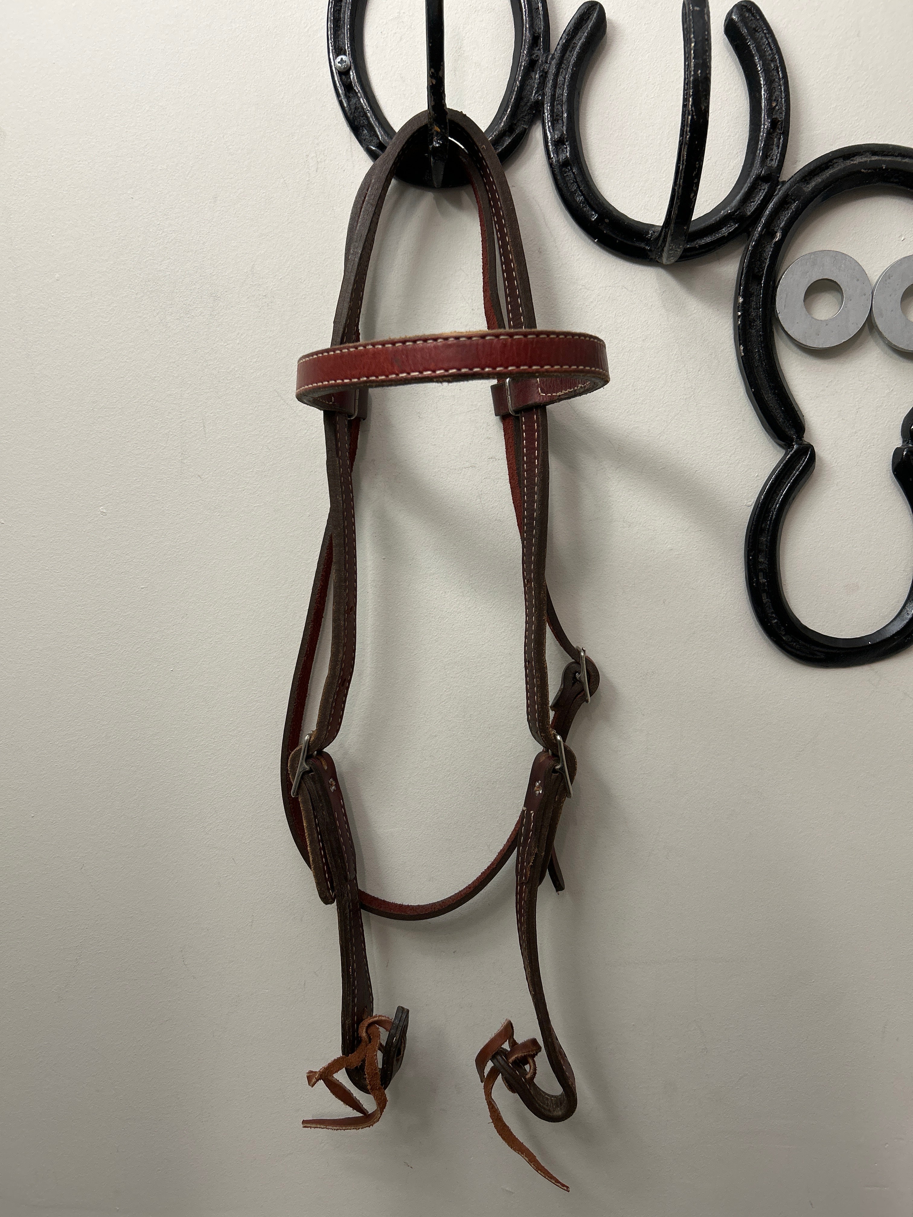 Western Headstall Burgundy Horse Size-Western Headstall-Consignment-Evolution Equestrian Co.