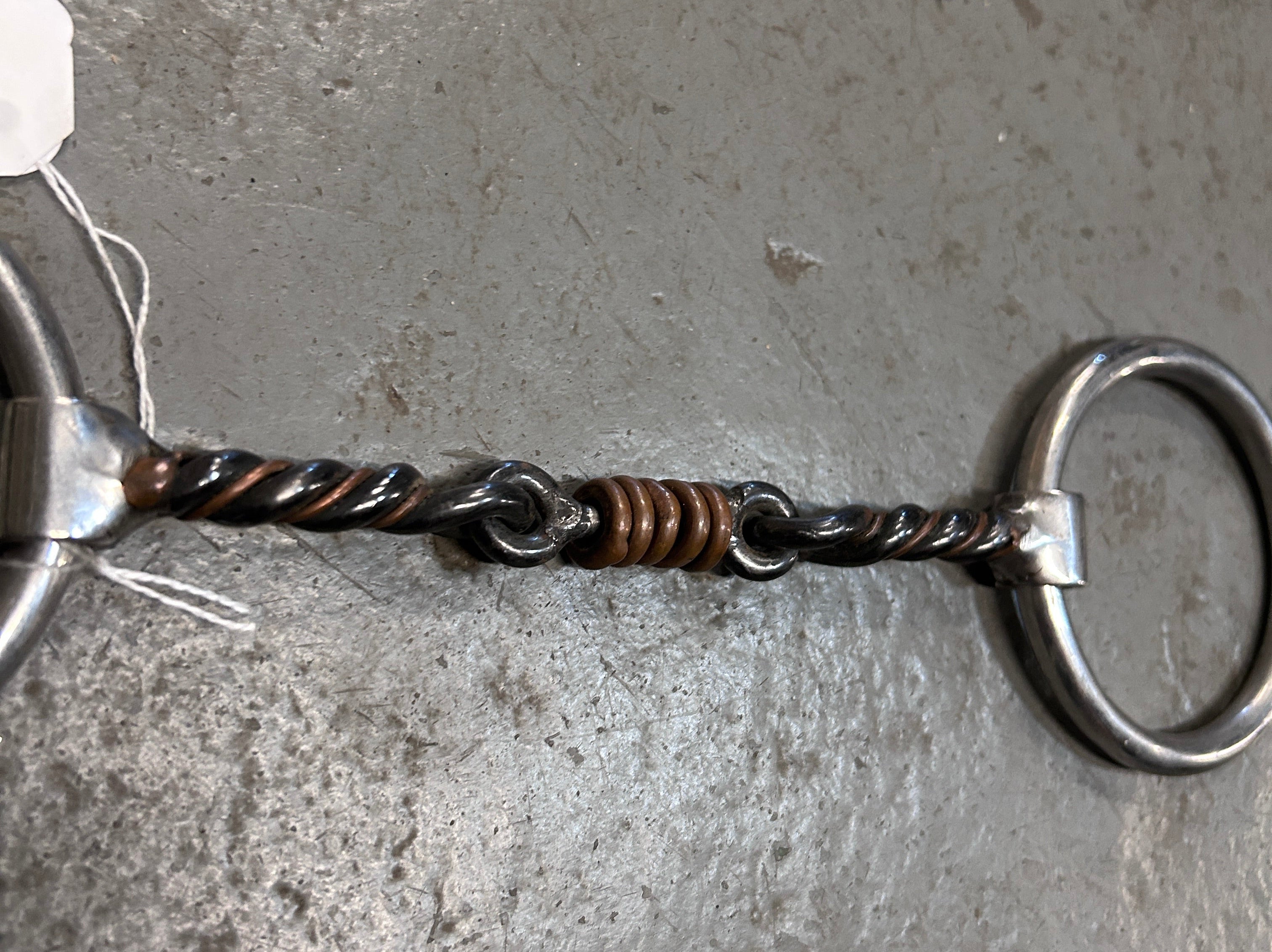 Western Loose Ring Snaffle with Sweet Iron Twist and Rollers 5.5"-Bit-Consignment-Evolution Equestrian Co.