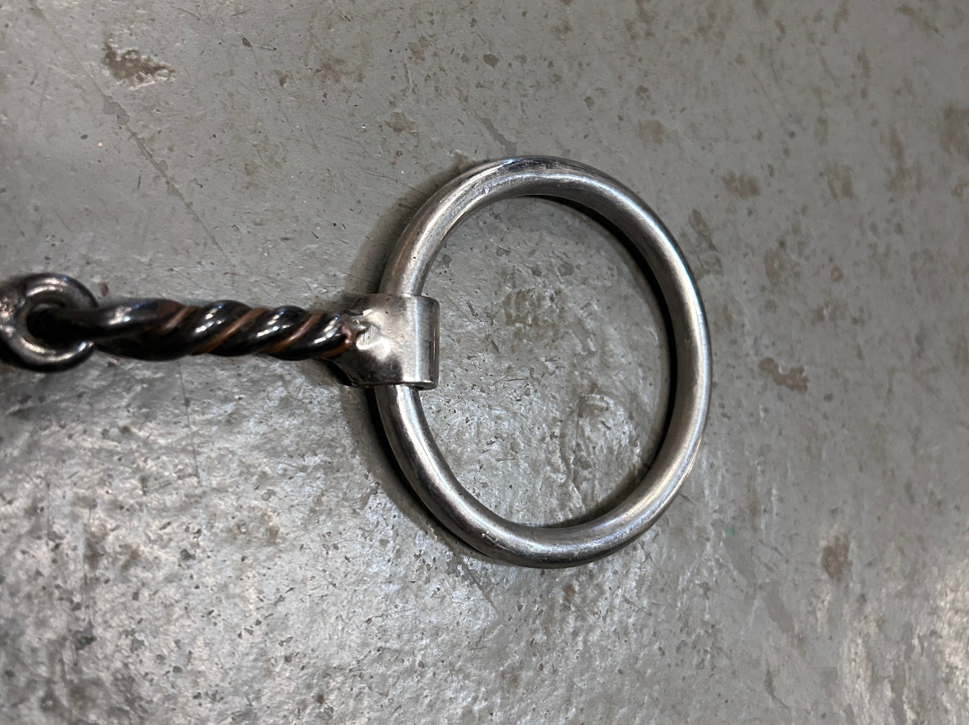 Western Loose Ring Snaffle with Sweet Iron Twist and Rollers 5.5"-Bit-Consignment-Evolution Equestrian Co.