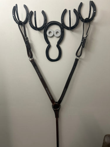 Western Tack Set with Brown Leather and Gems-Western Headstall-Consignment-Evolution Equestrian Co.