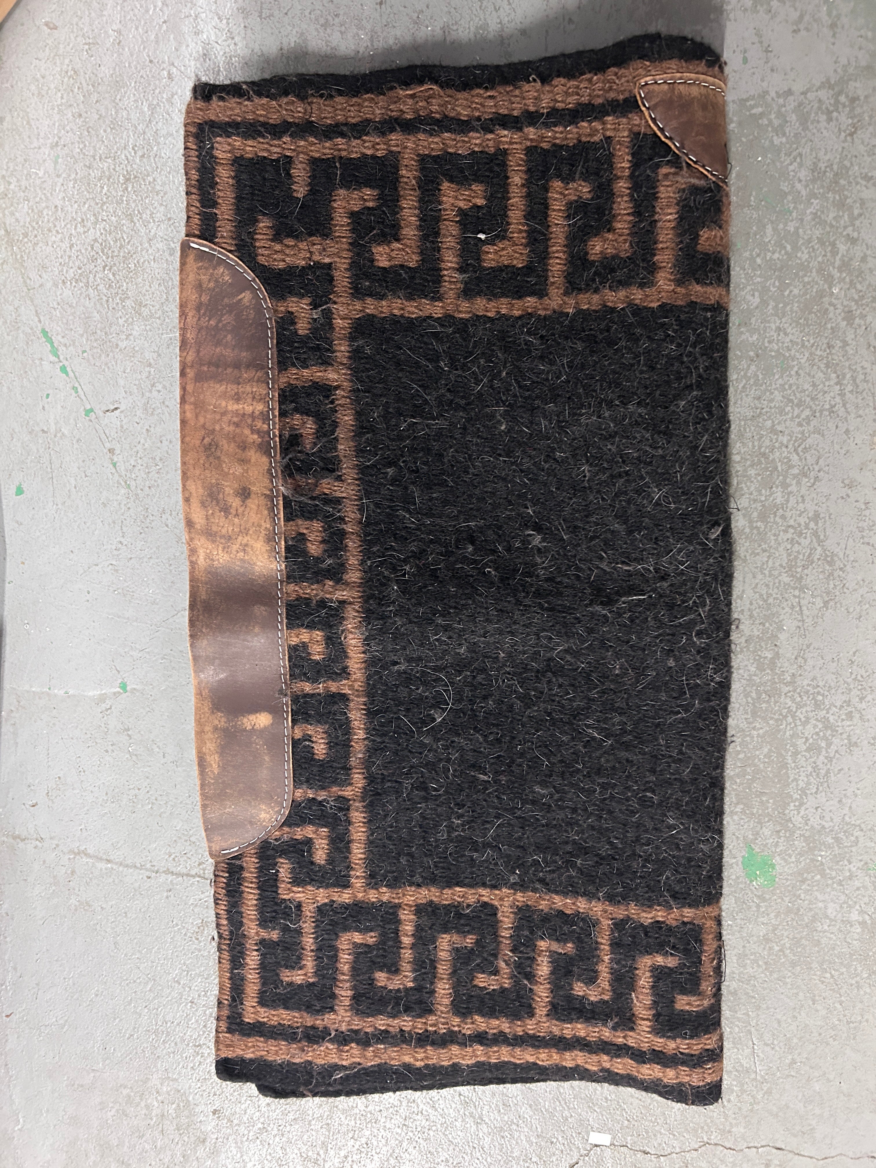 Western Wool Blanket Brown-Western Saddle Pad-Consignment-Evolution Equestrian Co.