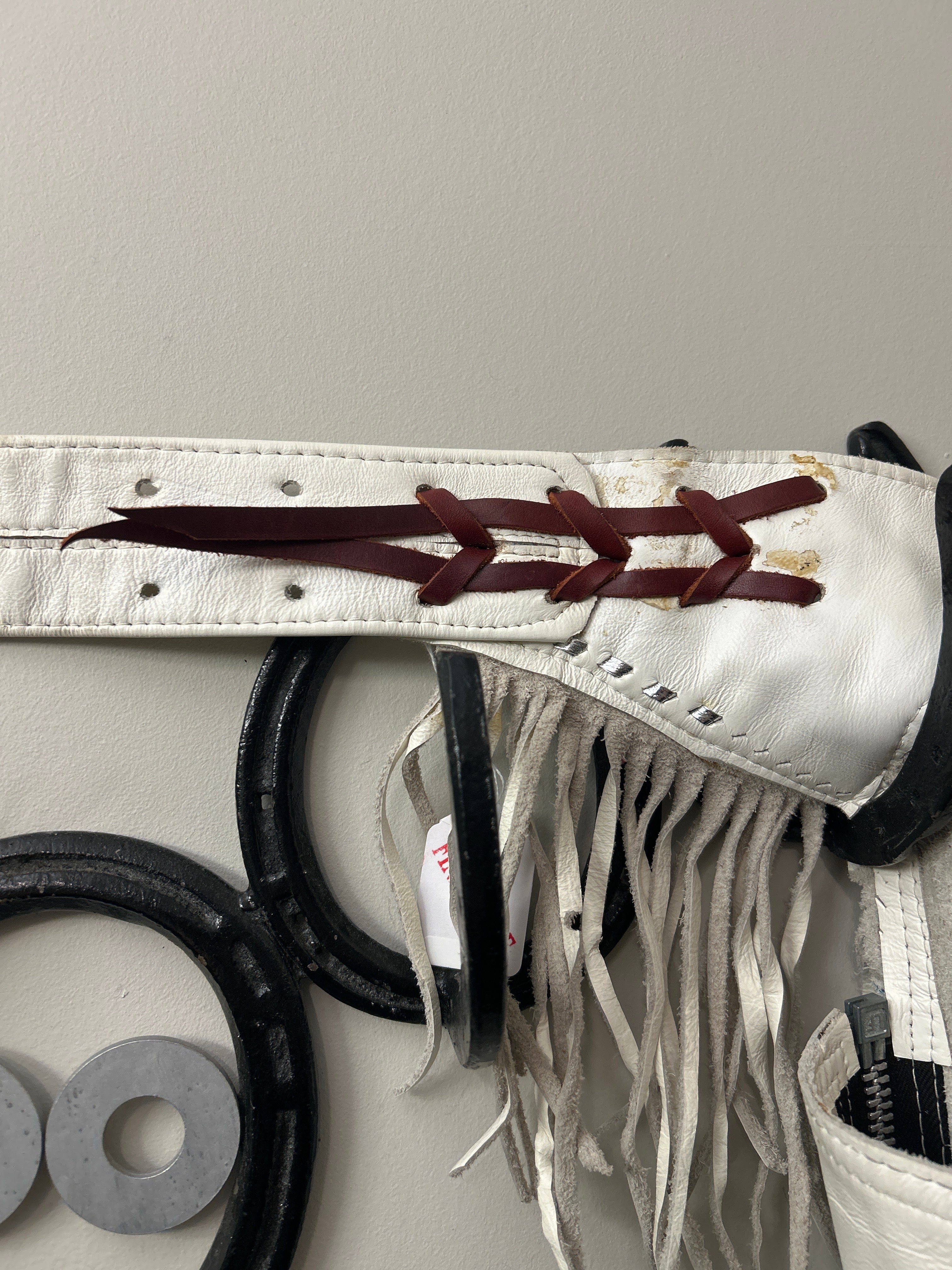 White Leather Western Chaps-Chaps-Consignment-Evolution Equestrian Co.