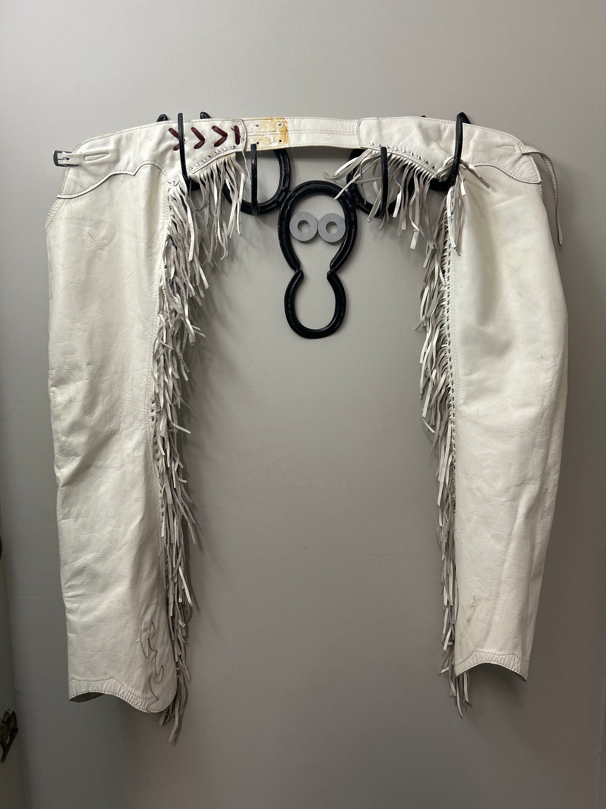 White Leather Western Chaps-Chaps-Consignment-Evolution Equestrian Co.