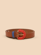 Load image into Gallery viewer, White Stuff Woven Leather Buckle Belt S/M-Belt-Evolution Equestrian Co.-Evolution Equestrian Co.

