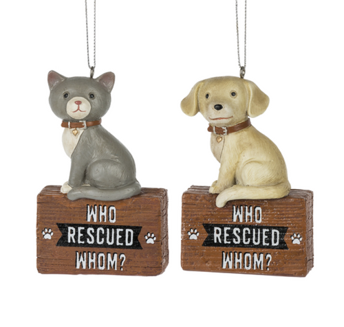 Who Rescued Whom? Ornament-Christmas-Can Pro Equestrian Supply-Cat-Evolution Equestrian Co.