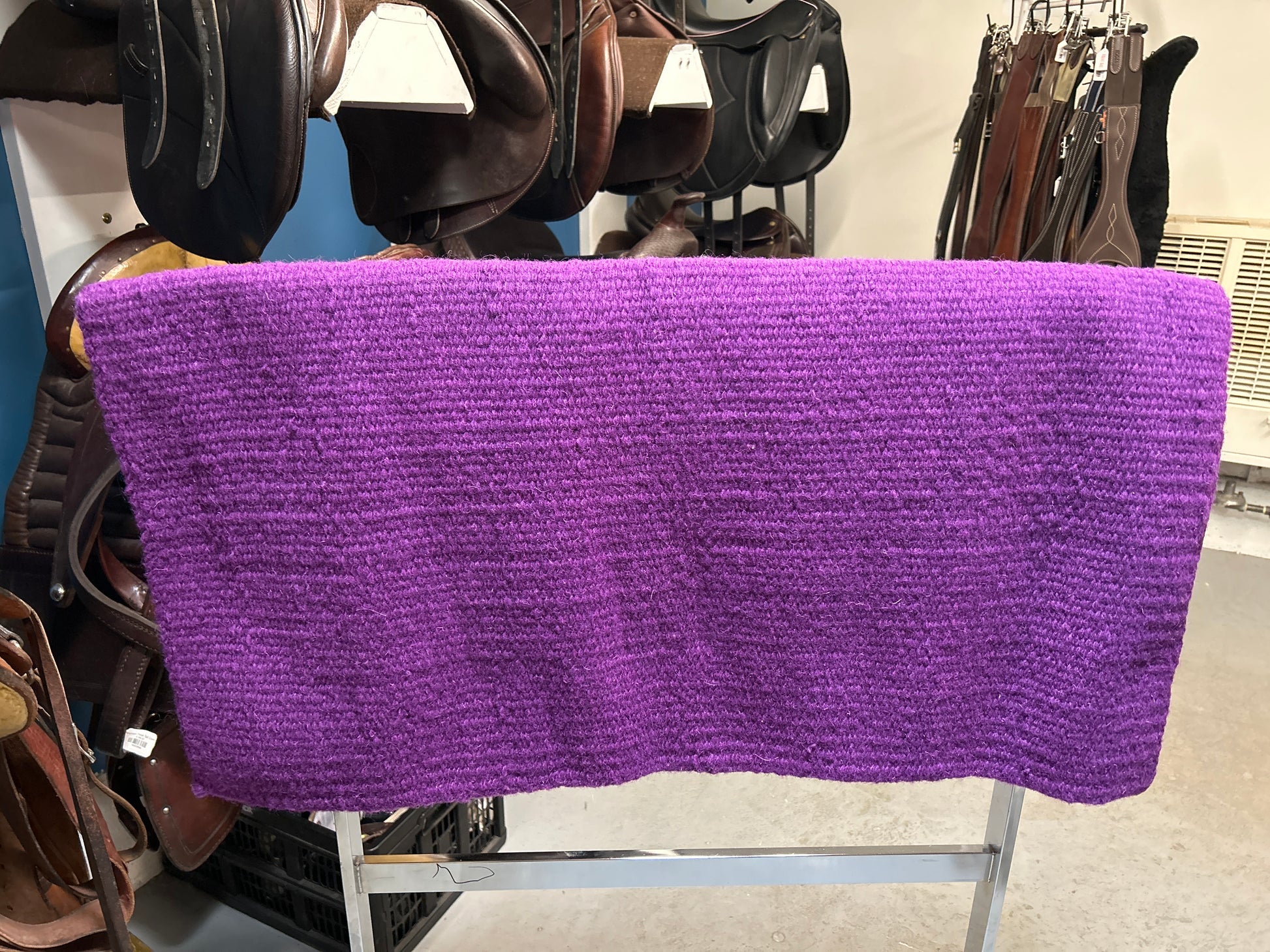 Wool Navajo Saddle Blanket - Purple, 36x34 inches-Western Saddle Pad-Consignment-Evolution Equestrian Co.