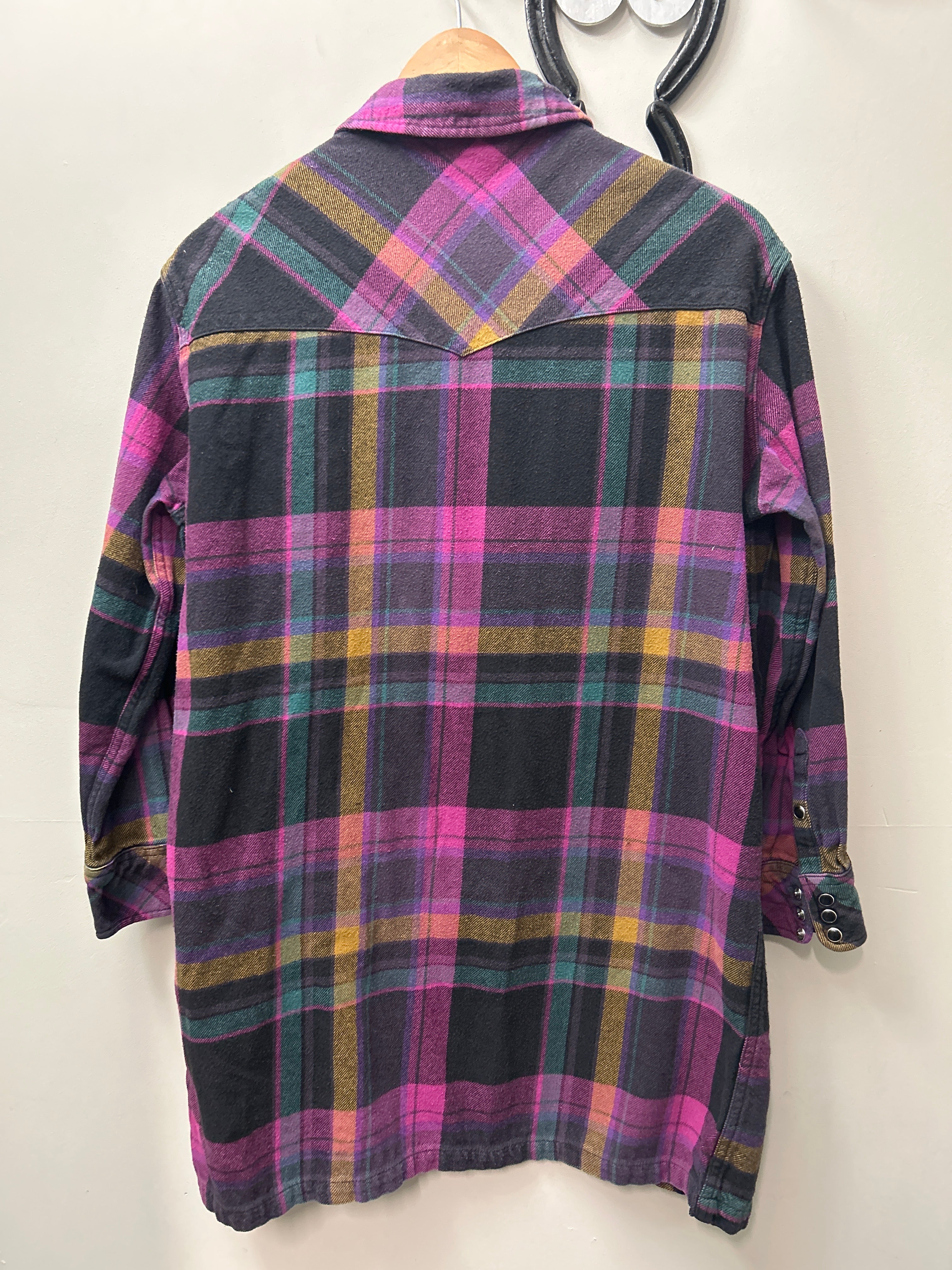 Wrangler Purple Plaid Long Sleeve Shirt XSmall-Western Shirt-Consignment-Evolution Equestrian Co.