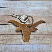 Load image into Gallery viewer, Ranchers Closet Cowhide Bull Keychain
