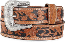 Load image into Gallery viewer, Greenwood Leather Light Brown Belt with Vintage Silver Buckle
