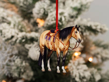 Load image into Gallery viewer, Classy Equine Buckskin Western Ranch Horse Ornament - Quarter Horse Decor
