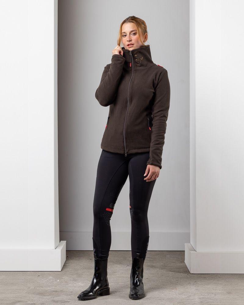 eaST Women's All Day Fleece Jacket Mocha Large-Jacket-Consignment-Evolution Equestrian Co.