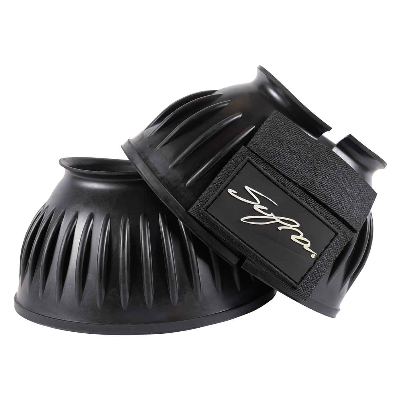 Supra Ribbed Bell Boots with Velcro Medium-Bell Boots-Consignment-Evolution Equestrian Co.