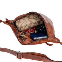 Load image into Gallery viewer, Interior of Greenwood Lina belt bag showing main compartment and inner pocket layout
