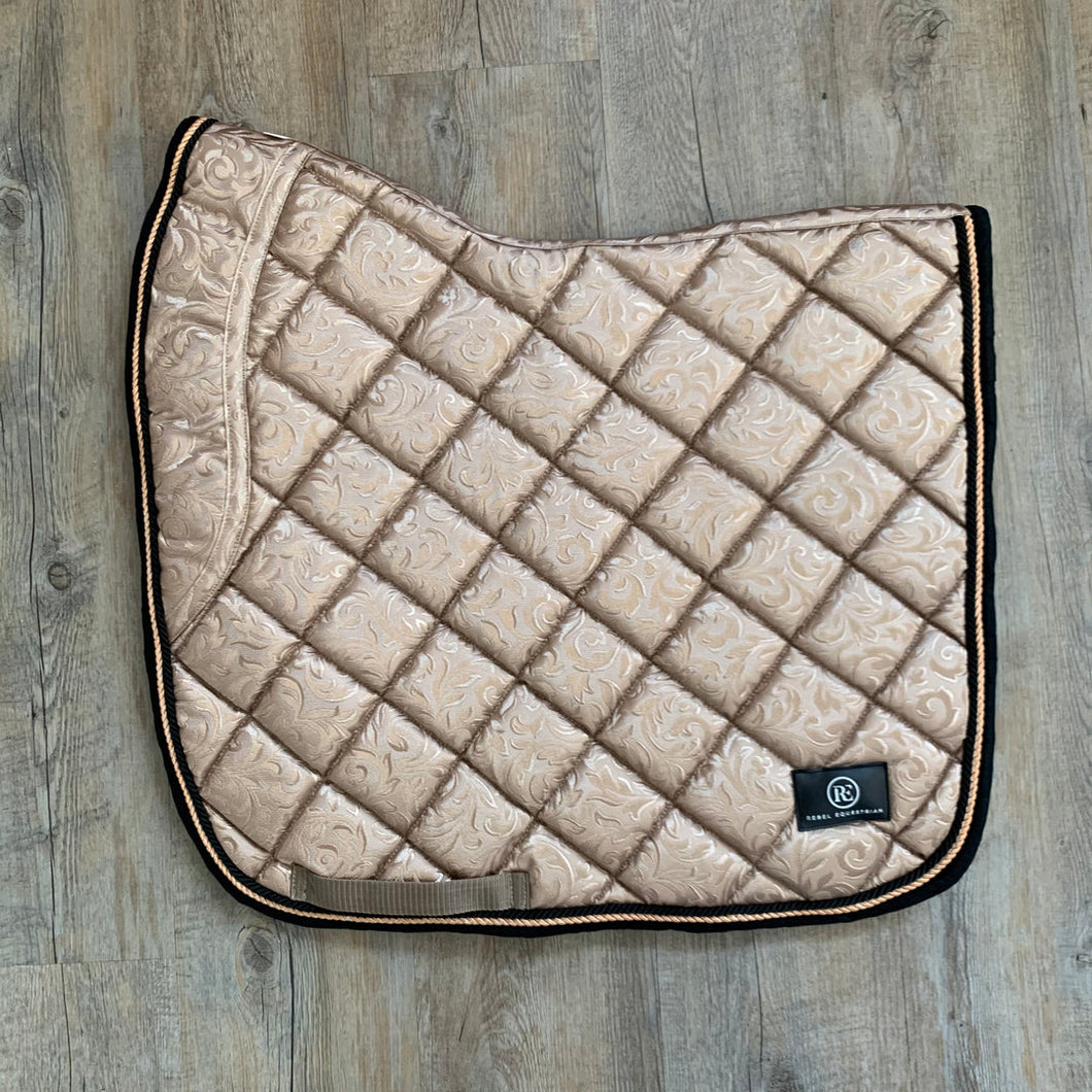 Rebel Equestrian Champagne Damask Dressage Pad