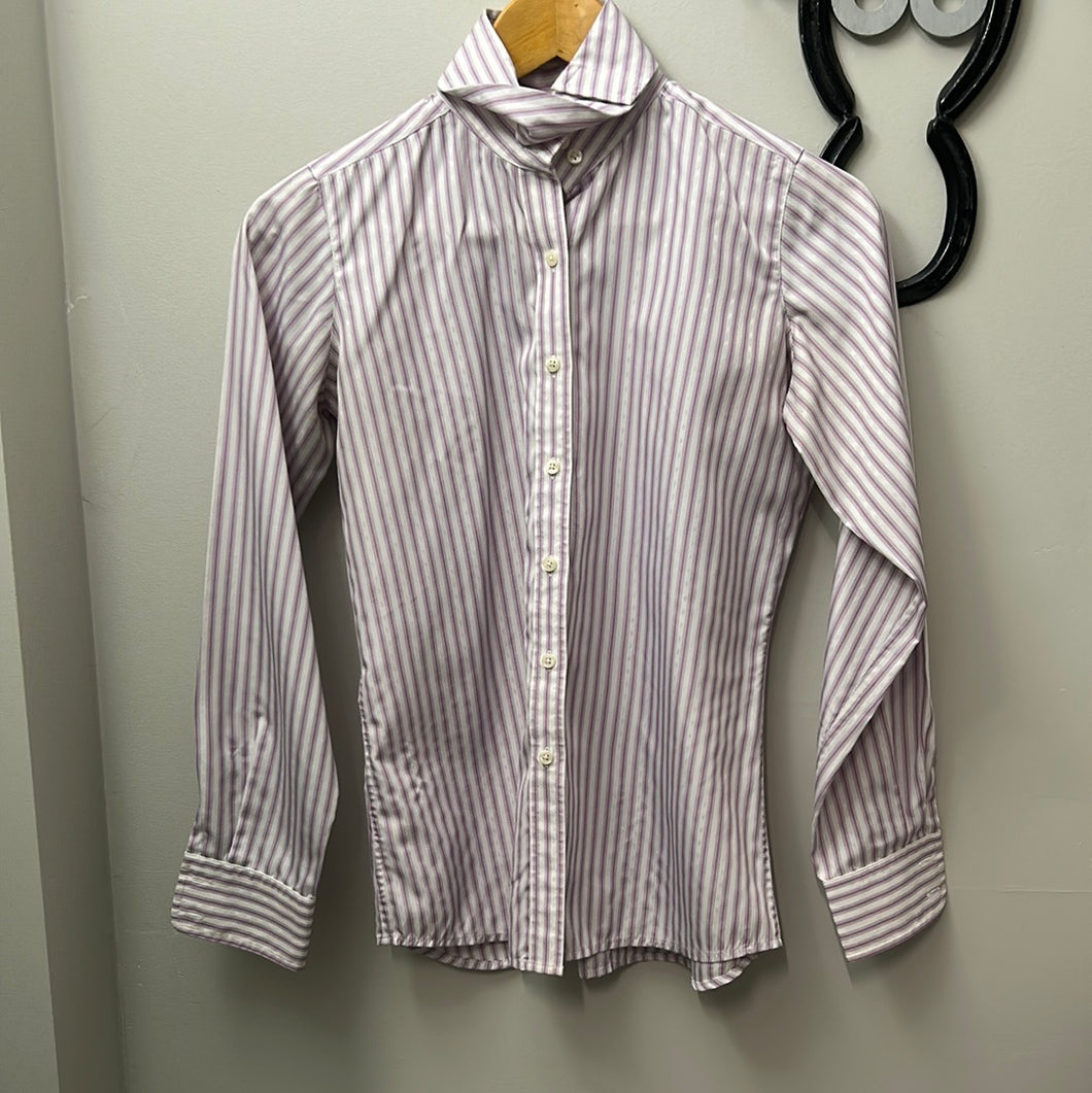 Tailored Sportsman White Purple Show Shirt Kids 16