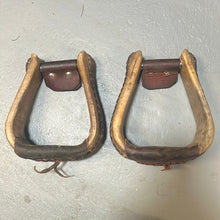 Load image into Gallery viewer, Oversize Western Rawhide Roper Stirrups
