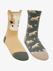 LeMieux Mini Cotton Character Socks Haflinger 2 Pack
