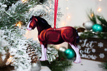 Load image into Gallery viewer, Classy Equine Bay Clydesdale Horse Ornament
