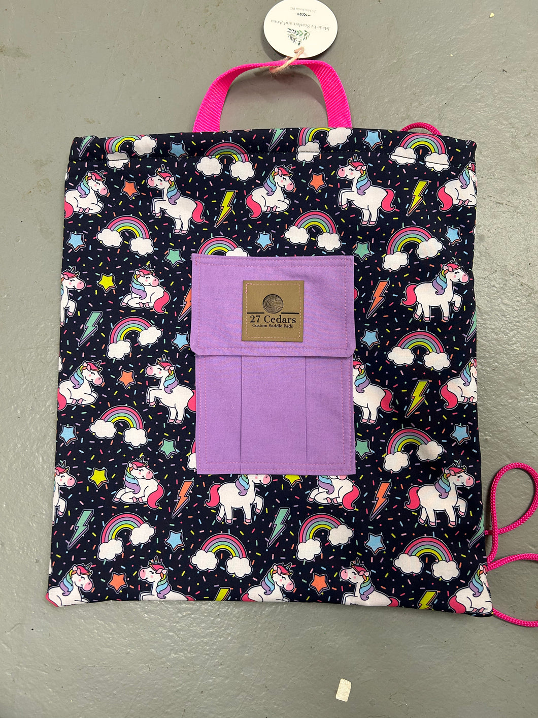 27 Cedar Helmet Bags-Stable Supplies-27 Cedar Custom Saddle Pads-Pink Unicorns-Evolution Equestrian Co.