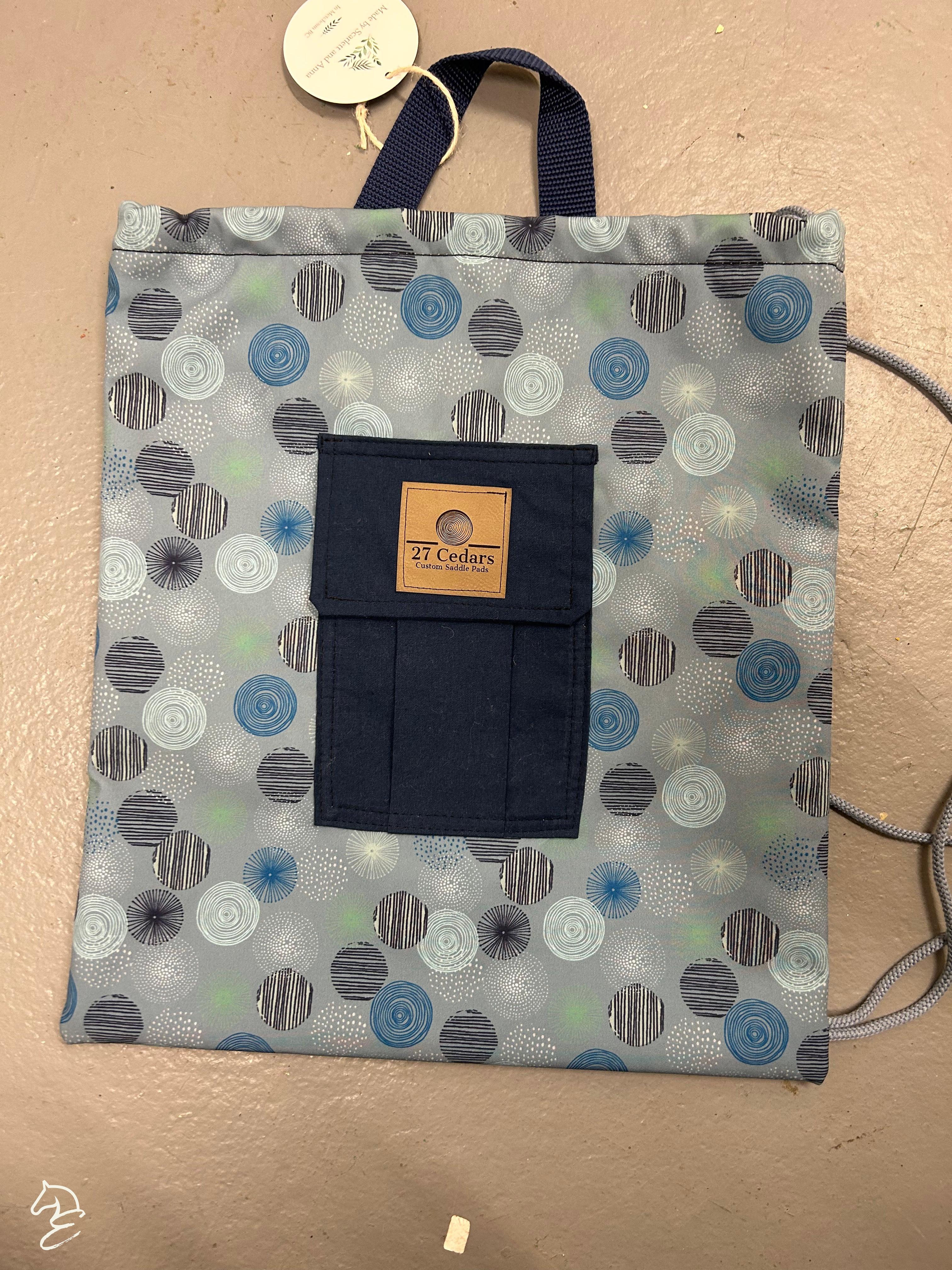 27 Cedar Helmet Bags-Stable Supplies-27 Cedar Custom Saddle Pads-Blue Dots-Evolution Equestrian Co.