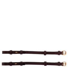 Load image into Gallery viewer, BR Cheekpieces-English Tack-Bieman De Haas-Brown/Gold-Pony-Evolution Equestrian Co.

