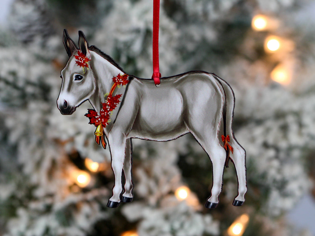 Classy Equine Miniature Donkey Christmas Ornament Gift Decor-Christmas-Classy Equine-Evolution Equestrian Co.