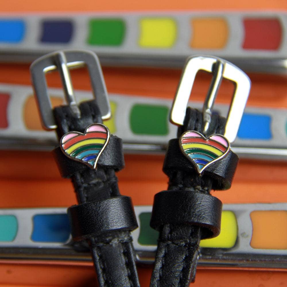 Dreamers & Schemers - Rainbow Hearts Spur Straps-English Spurs-Dreamers & Schemers-17 inch (adult)-Evolution Equestrian Co.