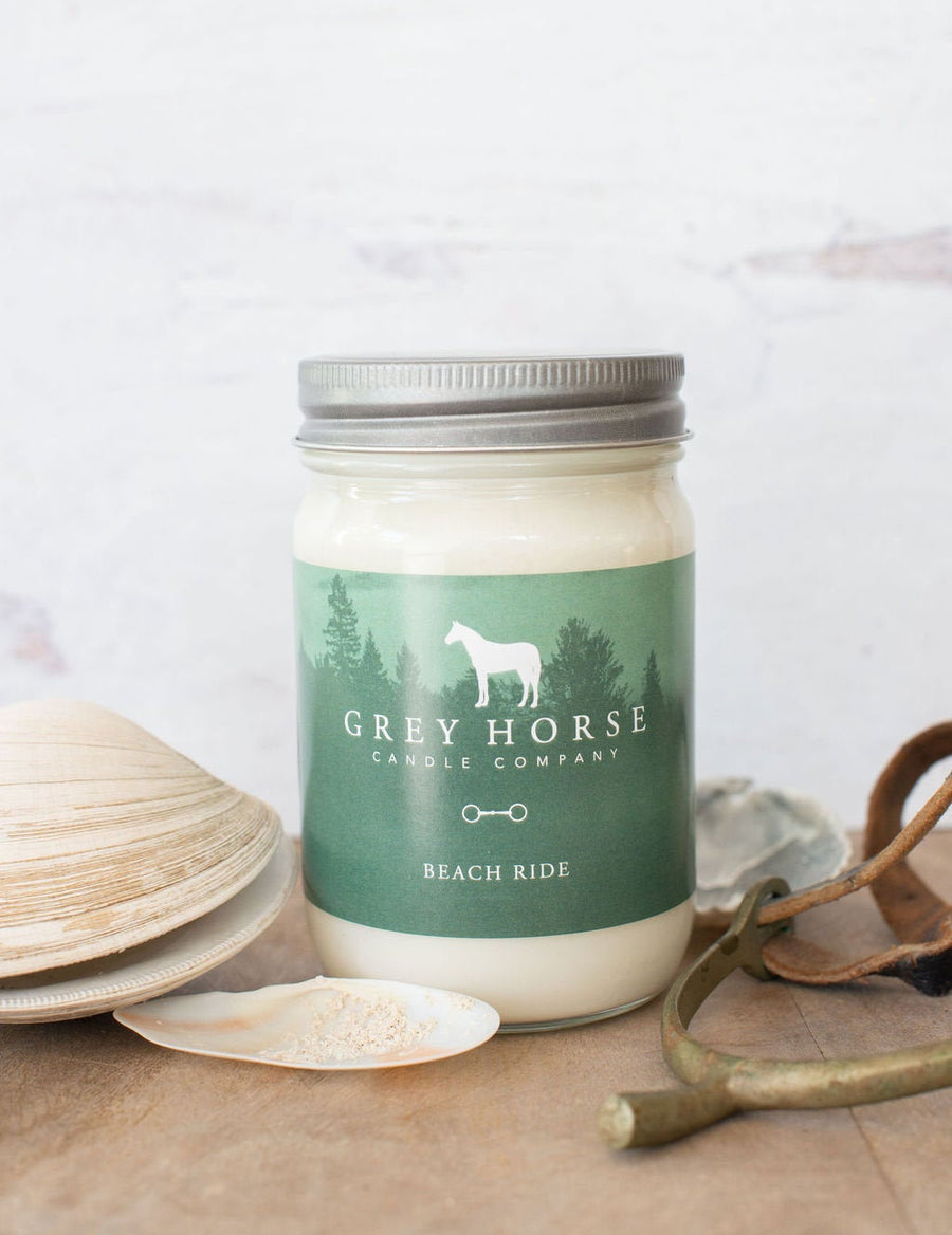 Grey Horse Candle - Beach Ride