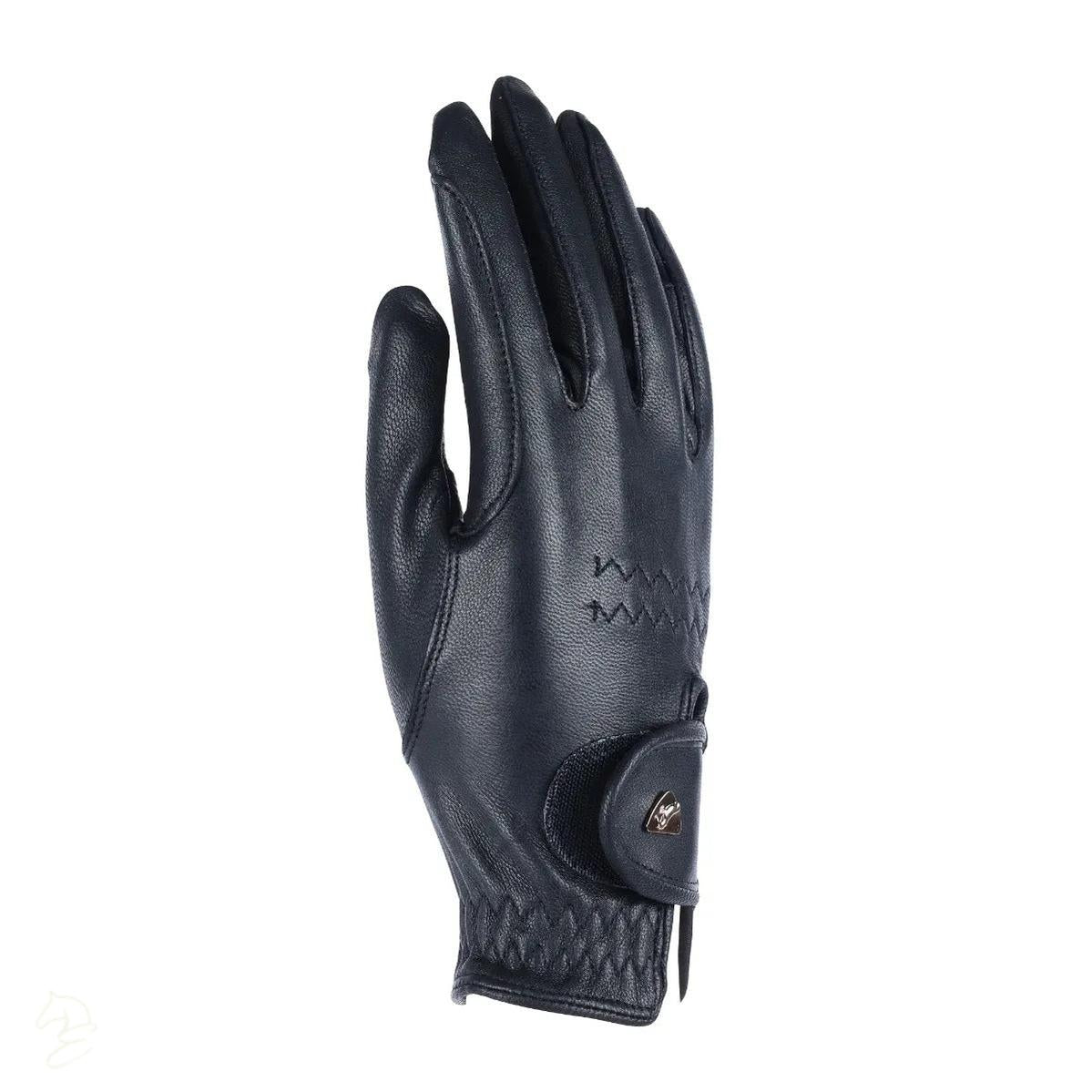 Shires Aubrion Leather Riding Gloves-Riding Gloves-Pegasus-XSmall-Black-Evolution Equestrian Co.